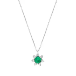 Brillant Smaragd Collier Wei&szlig;gold 585