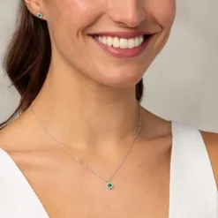 Brillant Smaragd Collier Wei&szlig;gold 585