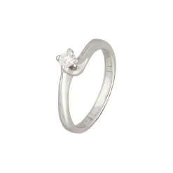 Brillant Solit&auml;r Ring Wei&szlig;gold 750 - Gr. 58 - Privatbesitz