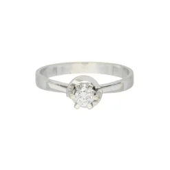 Brillant Solit&auml;r Ring Wei&szlig;gold 750 - Gr. 53 - Privatbesitz
