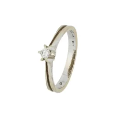 Brillant Solit&auml;r Ring Wei&szlig;gold 750 - Gr. 55 - Privatbesitz