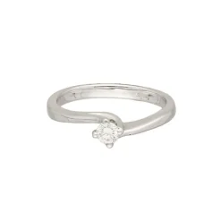 Brillant Solit&auml;r Ring Wei&szlig;gold 750 - Gr. 58 - Privatbesitz
