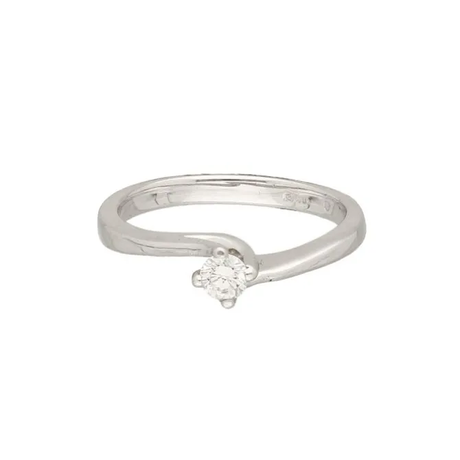 Brillant Solitär Ring Weißgold 750 - Gr. 58 - Privatbesitz