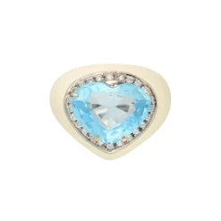 Brillant Topas (beh.) Ring Wei&szlig;gold 750 - Gr. 52,5 - Privatbesitz