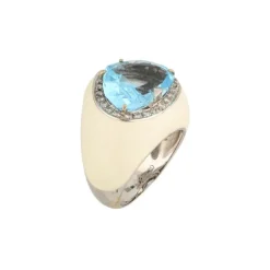 Brillant Topas (beh.) Ring Wei&szlig;gold 750 - Gr. 52,5 - Privatbesitz