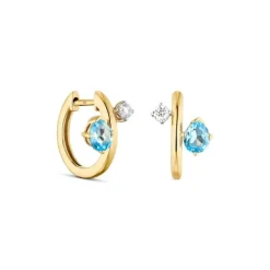 Brillant Topas Klappcreolen Gold 585