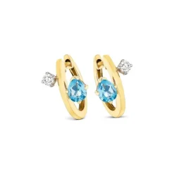 Brillant Topas Klappcreolen Gold 585