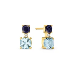 Brillant Topas Ohrstecker Gold 585