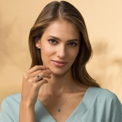 Brillant Topas Ring Wei&szlig;gold 585