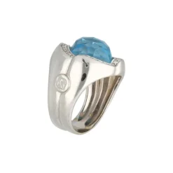Brillant Topas Ring Wei&szlig;gold 750 - Gr. 53 - Privatbesitz