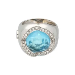 Brillant Topas Ring Wei&szlig;gold 750 - Gr. 53 - Privatbesitz