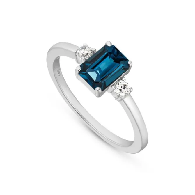 Brillant Topas Ring Weißgold 585