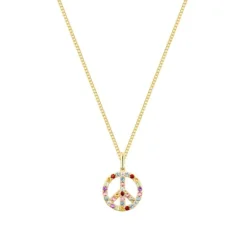 Brillanten Schmuckstein Anh&auml;nger "peace" Gold 585