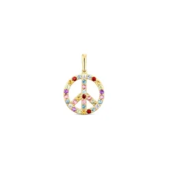 Brillanten Schmuckstein Anh&auml;nger "peace" Gold 585