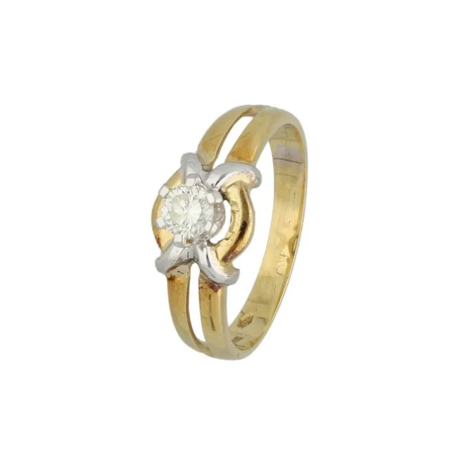 Brillantsolitärring Gold/Weißgold 750 - Gr. 56 - Privatbesitz