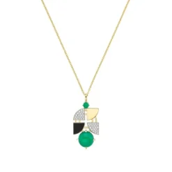 Chalcedon Collier Silber 925 vergoldet