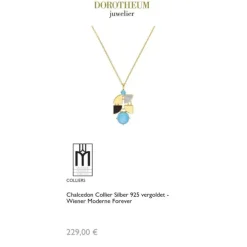 Chalcedon Collier Silber 925 vergoldet