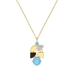 Chalcedon Collier Silber 925 vergoldet