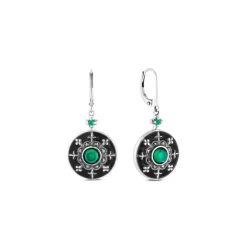 Chalcedon Markasit Ohrh&auml;nger Silber 925