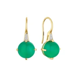 Chalcedon Ohrringe Silber 925 vergoldet