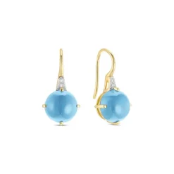 Chalcedon Ohrringe Silber 925 vergoldet