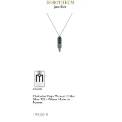 Chalcedon Onyx Markasit Collier Silber 925