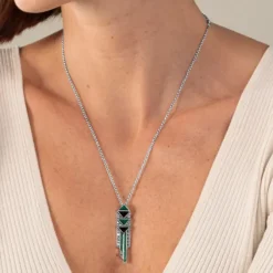 Chalcedon Onyx Markasit Collier Silber 925