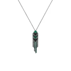 Chalcedon Onyx Markasit Collier Silber 925