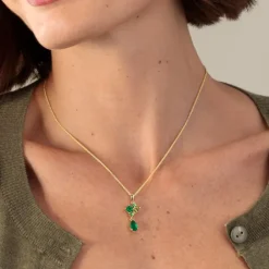 Chalcedon Peridot Tsavorit Anh&auml;nger Gold 585