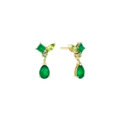 Chalcedon Peridot Tsavorit Ohrh&auml;nger Gold 585
