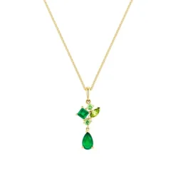 Chalcedon Peridot Tsavorit Anh&auml;nger Gold 585