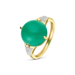 Chalcedon Ring Silber 925 vergoldet