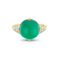 Chalcedon Ring Silber 925 vergoldet