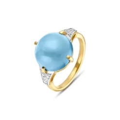 Chalcedon Ring Silber 925 vergoldet