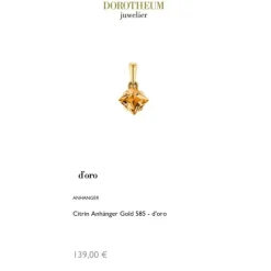 Citrin Anh&auml;nger Gold 585