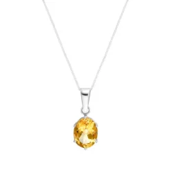 Citrin Collier Wei&szlig;gold 585
