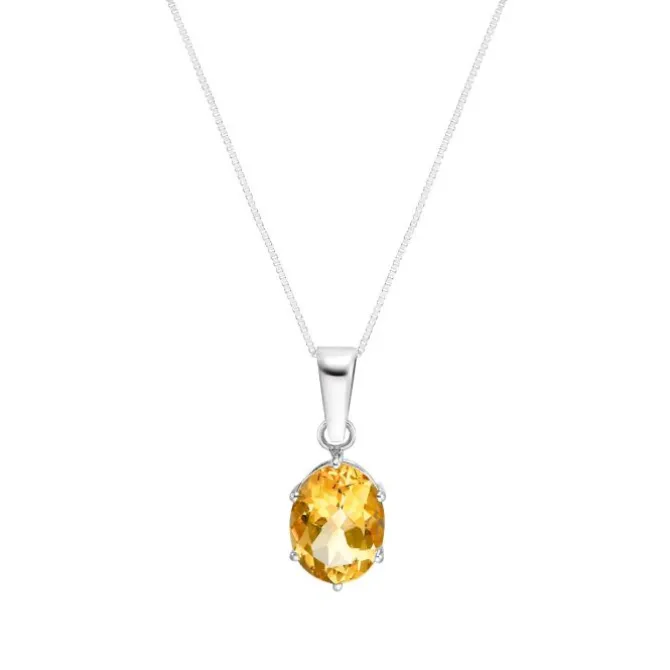 Citrin Collier Weißgold 585