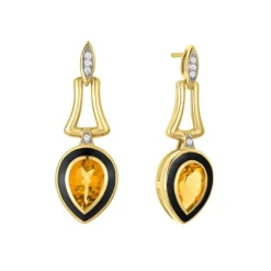 Citrin Diamant Ohrringe Gold 585