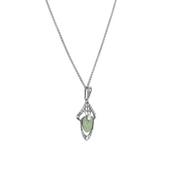 Collier "Art Deco" Silber 925 tlw. gr&uuml;n emailliert