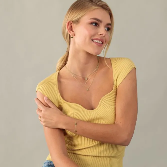 Collier "Blume" Gold 585 zweireihig