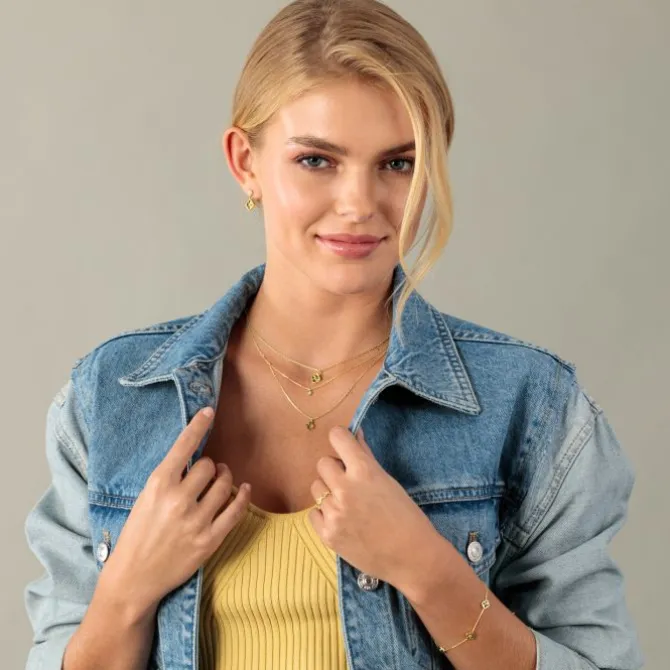 Collier "Blume" Gold 585 zweireihig