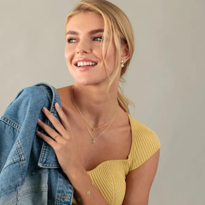 Collier "Blume" Gold 585 zweireihig