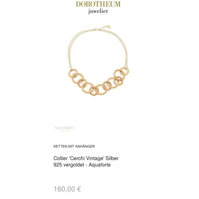 Collier "Cerchi Vintage" Silber 925 vergoldet