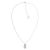 Collier "DOGTAG" Stahl Imitationssteine
