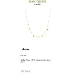 Collier Gold 585 Imitationssteine bunt