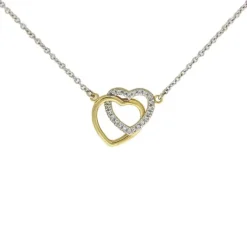 Collier "Herz" Silber 925 Zirkonia tlw. vergoldet