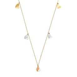 Collier "Herzen" Gold 585 tricolor