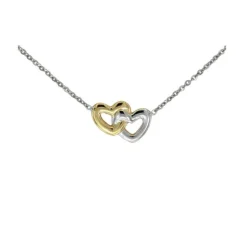Collier "Herzen" Gold/Wei&szlig;gold 585 bicolor