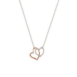 Collier "Herzen" Silber 925 bicolor