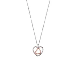 Collier "Herzen" Silber 925 bicolor